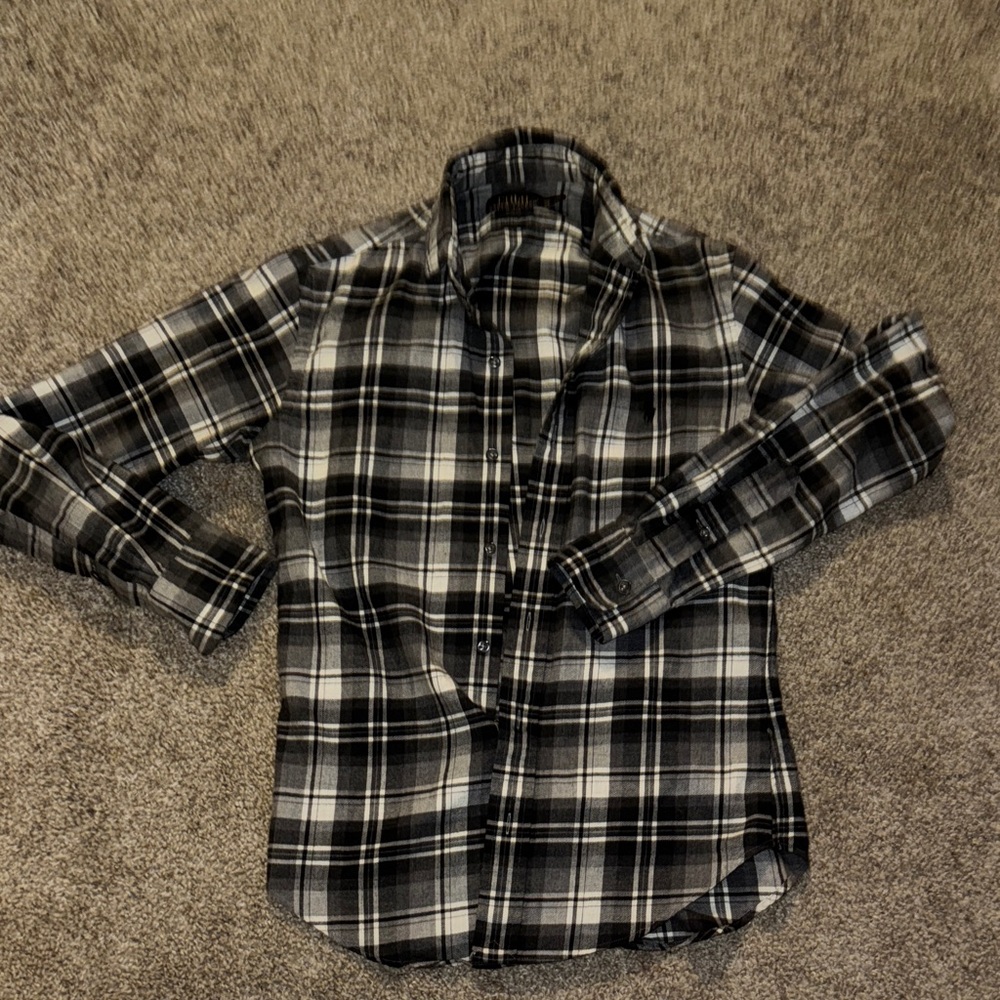 Ralph Lauren Monochrome Plaid Button-Down Shirt